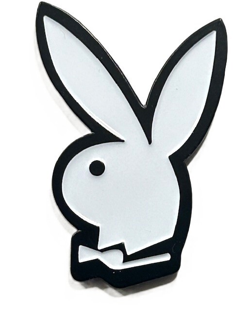 White Playboy Bunny Lapel Hat Pin