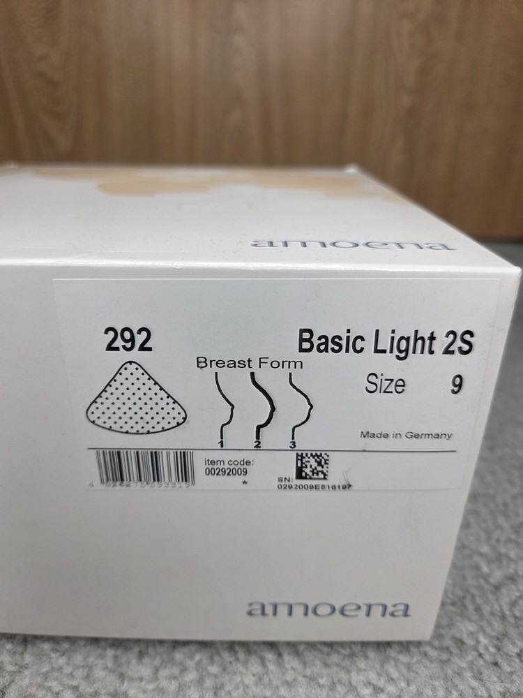 Amoena Basic Light 2S 292 Size 9 With Storage Box Worn Either Side
