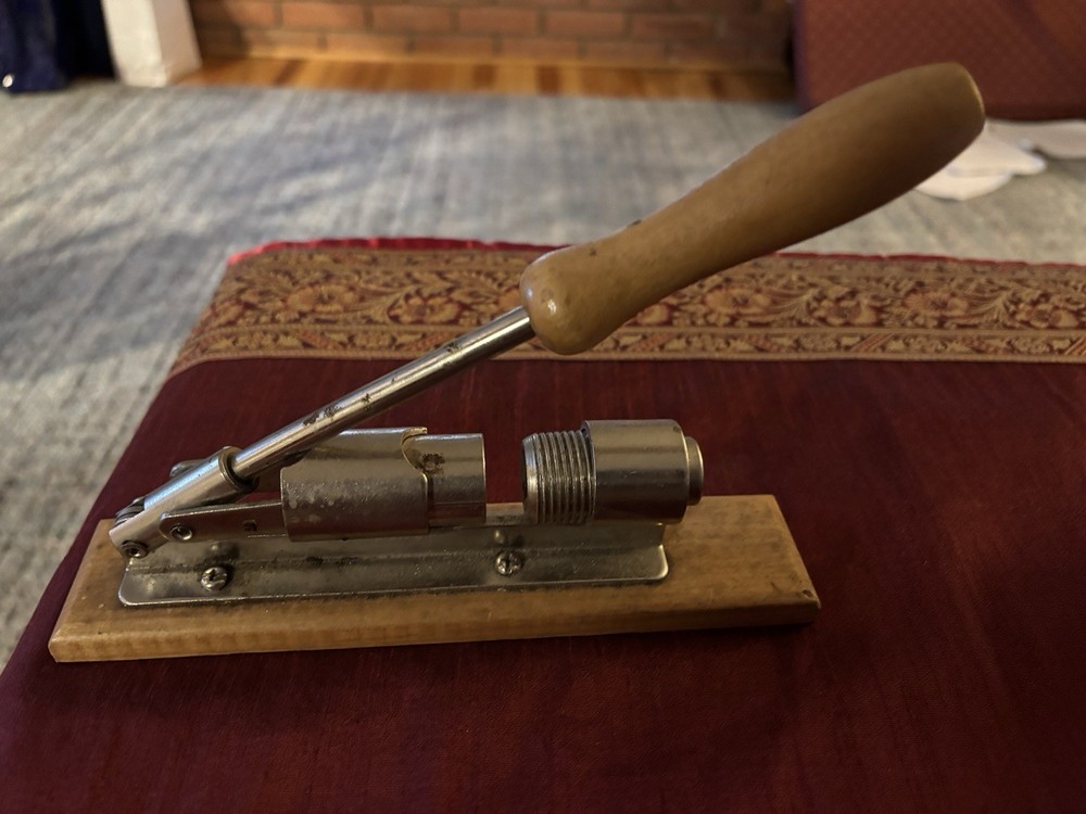 Heavy Duty Pecan and Nut Cracker Tool, Wood Base and Adjustable Handle, Easy Use