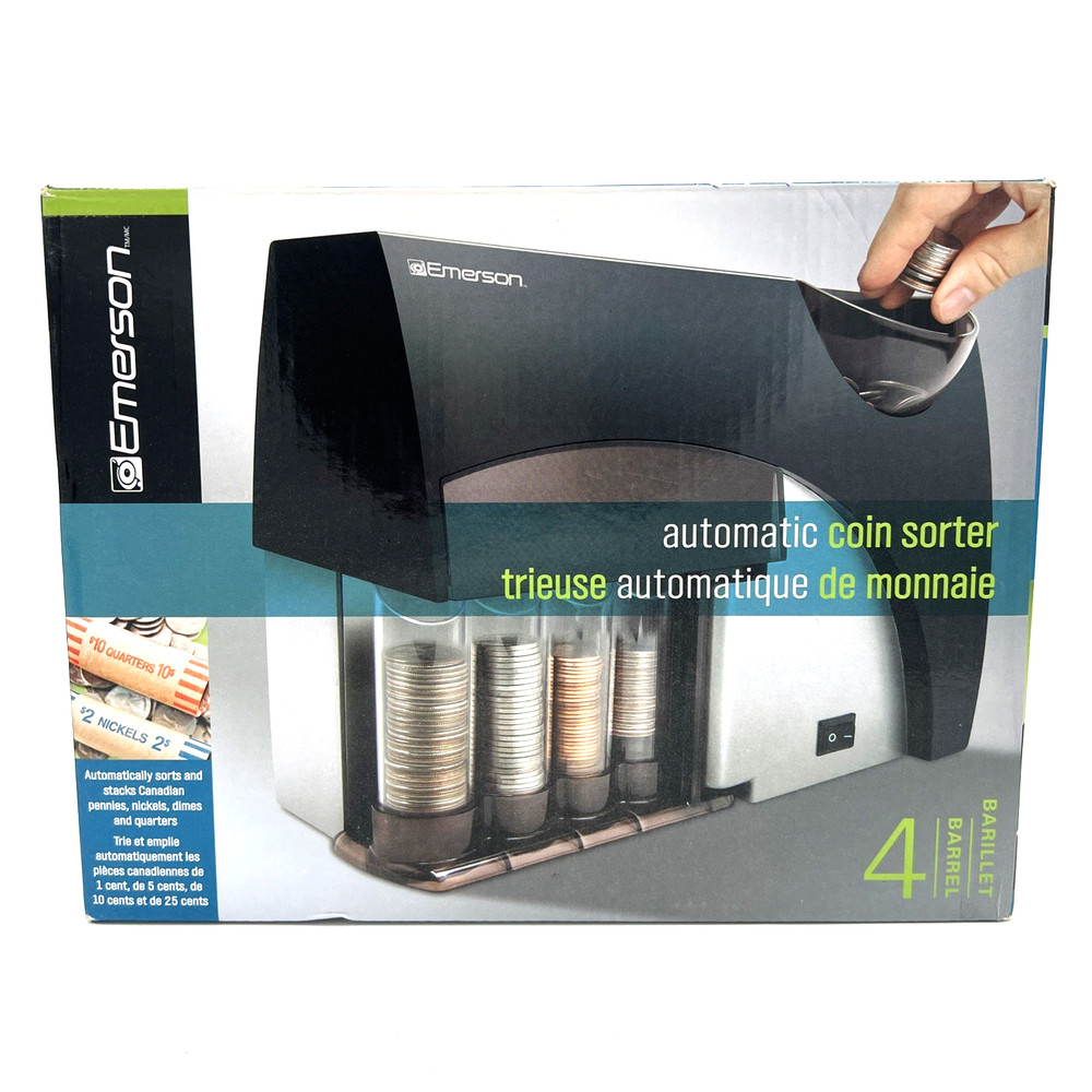 Emerson 4-Barrel Automatic Coin Sorter Used Tested Working.