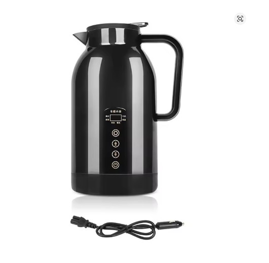 1200ml Portable Car Electric Kettle – 12V/24V Stainless Steel Water Heater for T