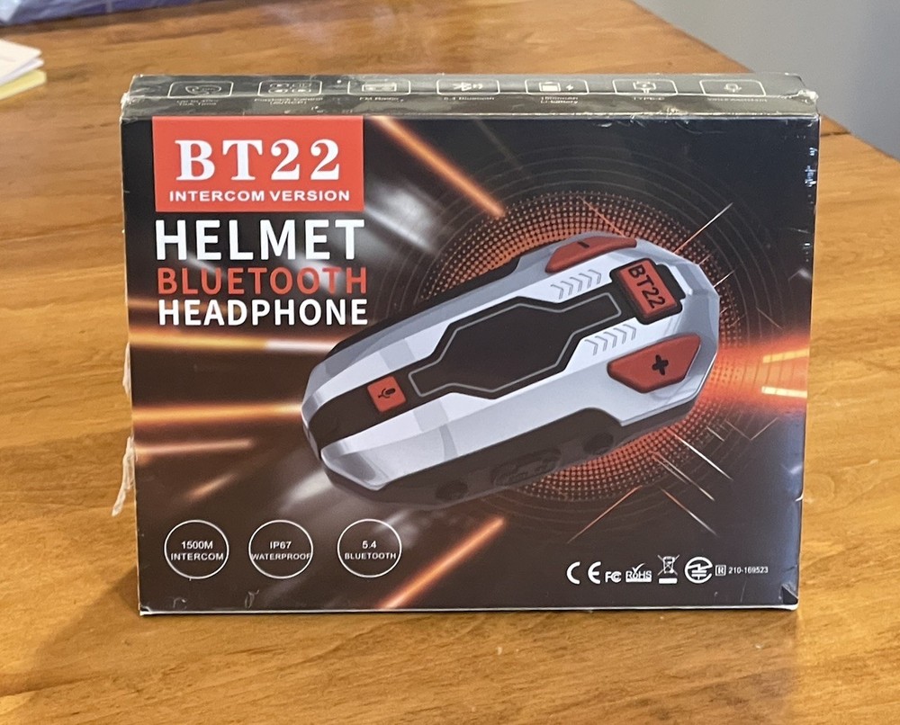 Motorcycle Intercom BT22 Bluetooth 5.4 Intercom Headphone  NEW