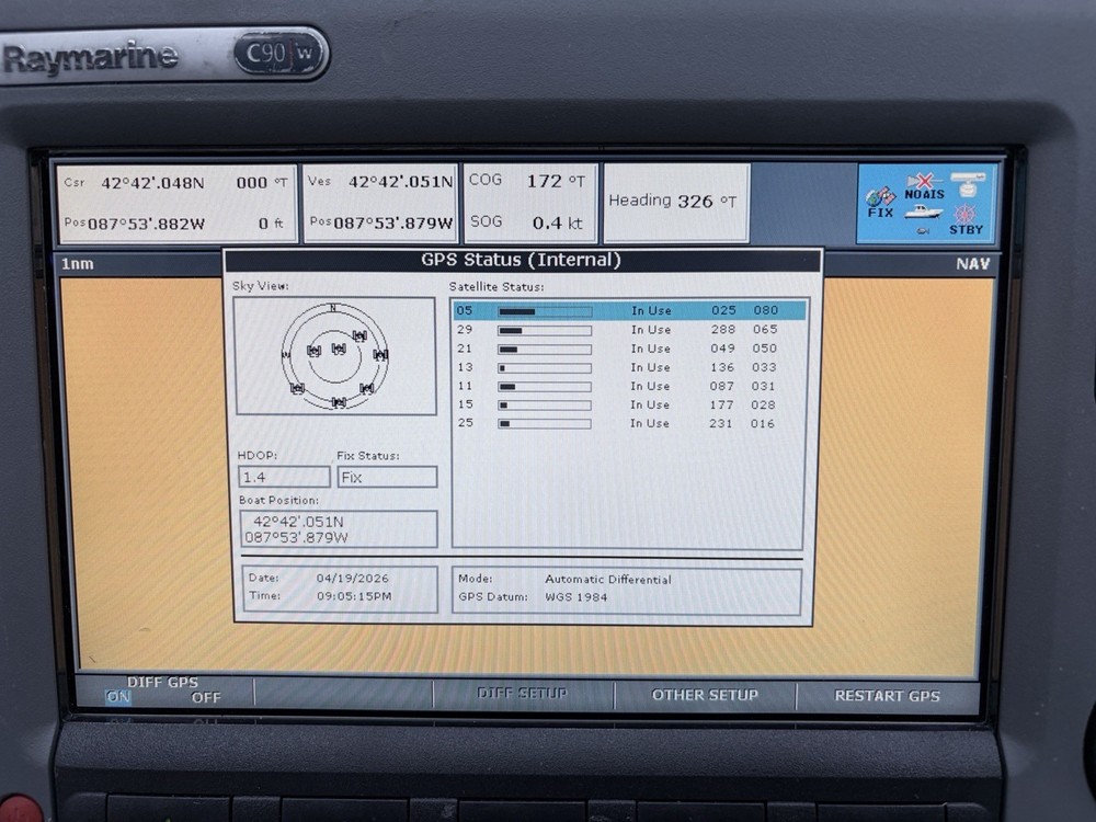 Raymarine C90w Widescreen GPS Chartplotter Multifunction Display; Fully Tested