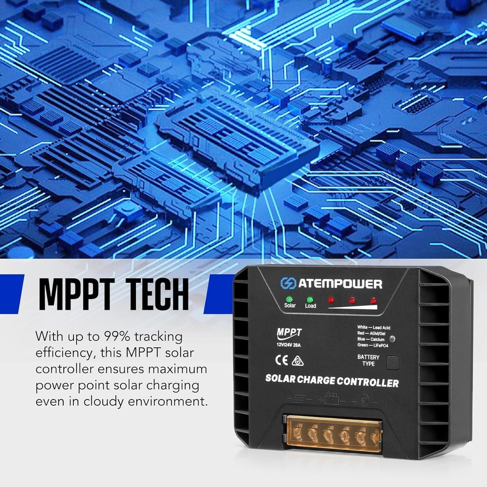 0A 12V/24V MPPT Solar Controller Selecting Battery Type Activate Lithium Battery
