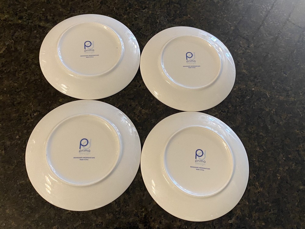 (4) Peacock Blue Prima Design Paris Appetizer Dessert Bread Bollywood MINT