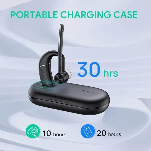 Yealink BH71 Mono Bluetooth Wireless Headset System Ear Hook + Charging Case