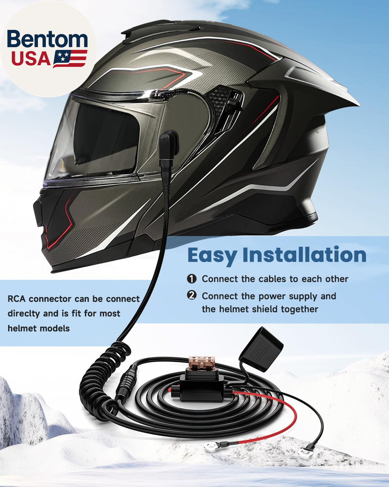 Heated Shield Cord Snowmobile Helmet Heated Face Shield Cord Replacement Electri