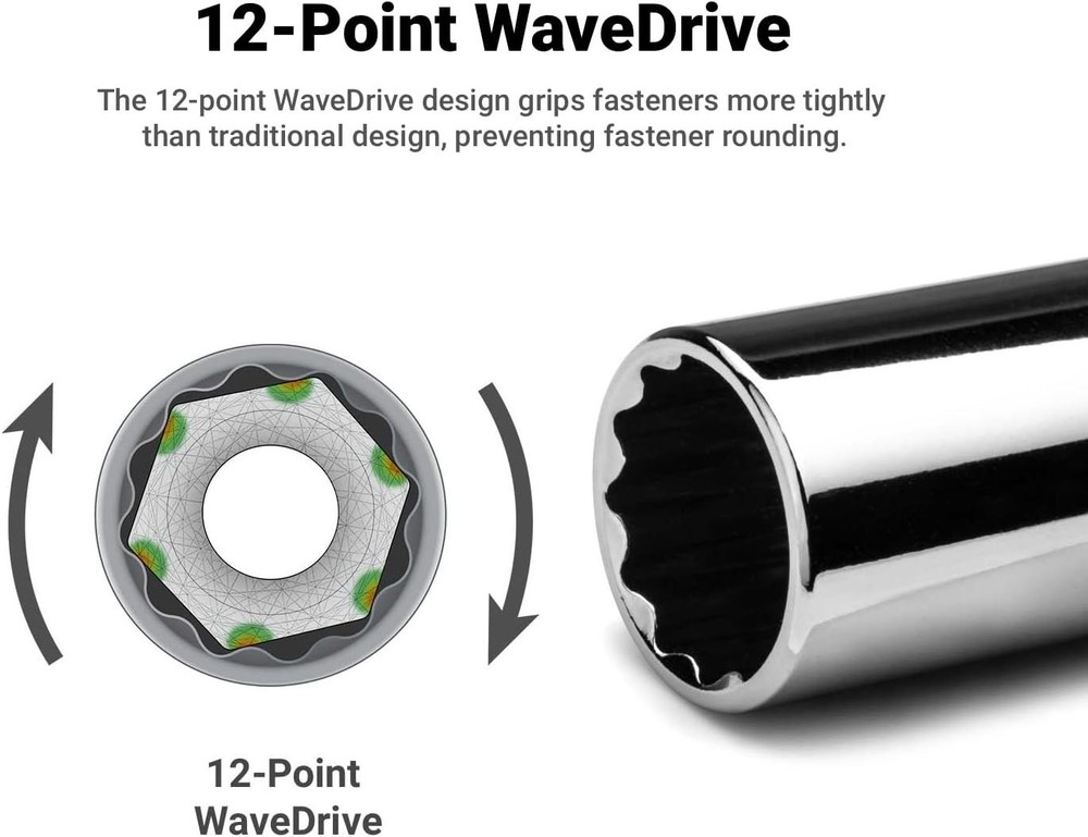 1/4-Inch 12-Point Socket | Chrome Vanadium, MaxChrome Finish