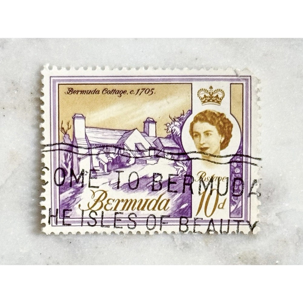 1965 Bermuda Cottage 10d Postage Stamp