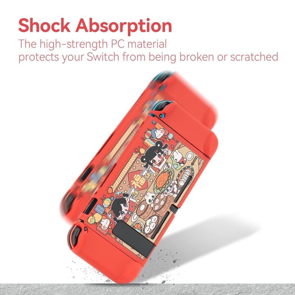 Geekshare Protective Case for Nintendo Switch Console & Joy Con Cover Christmas