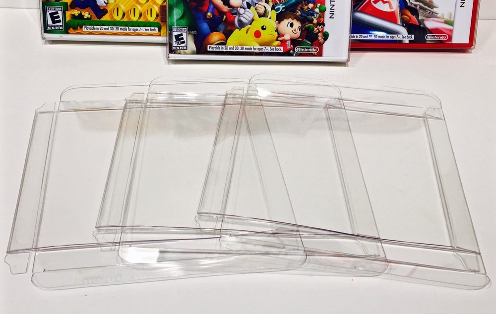 10 Box Protectors For NINTENDO 3DS  NTSC Only Clear Cases Sleeves Display Boxes