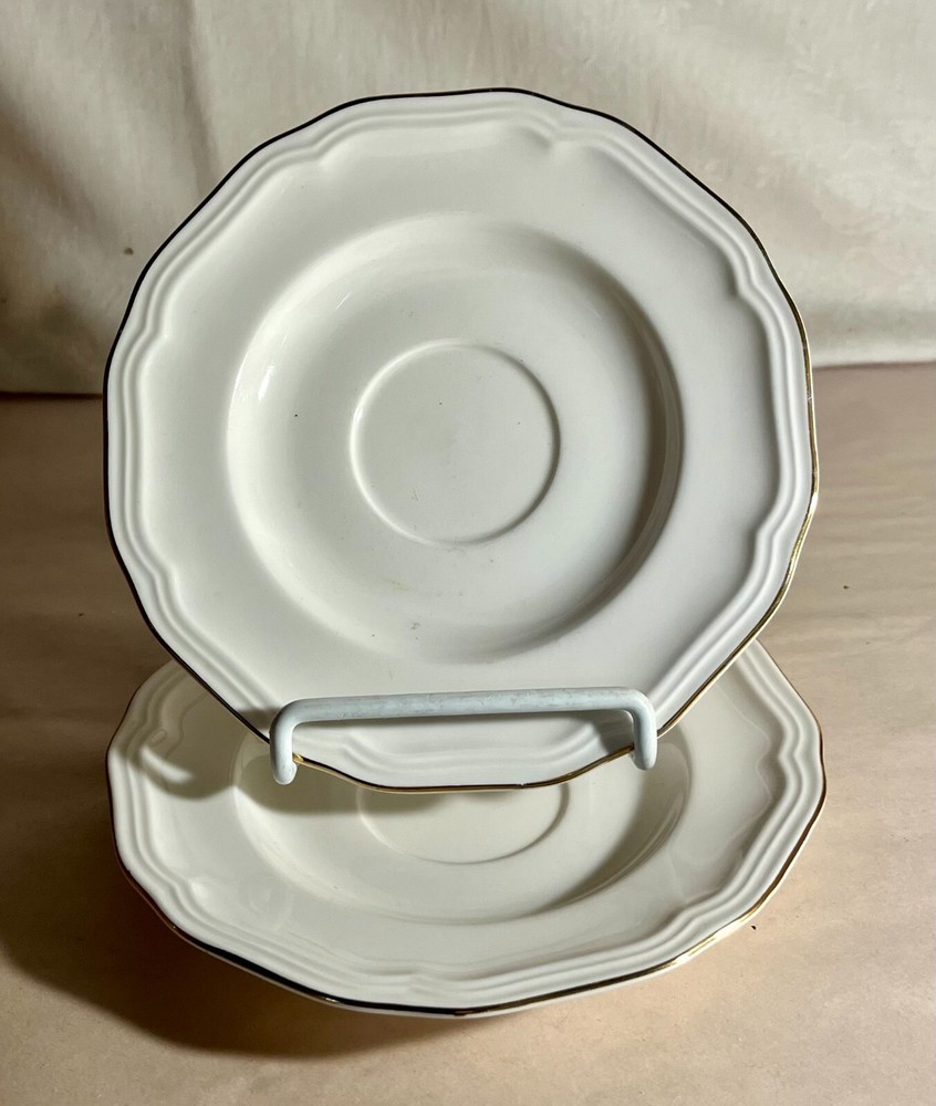 2 Mikasa Antique Gold Saucers