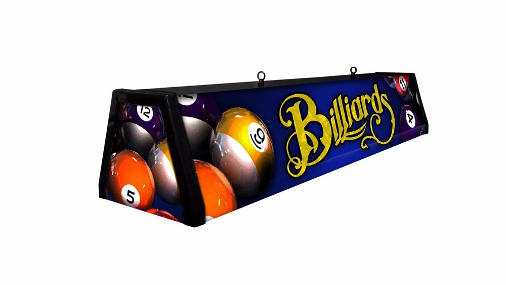 BLUE BILLIARDS, Back lit Pool Table Light Billiard Lamp