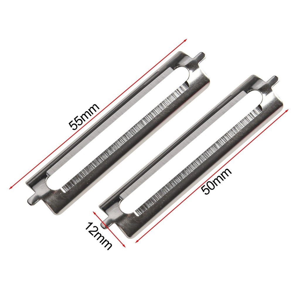 Blade Peeling Replacement Single-Sided Stainless Steel 2pcs Flat Blade