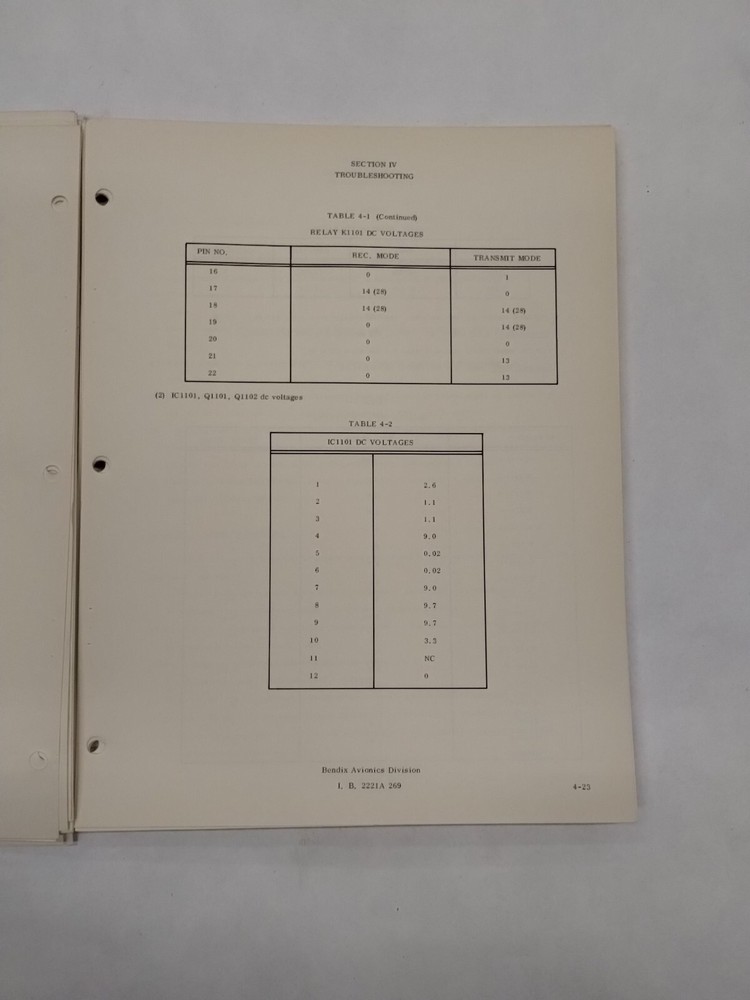 Bendix RT-221 Comm Receiver-Transmitter CNS-220 VHF Comm/Nav Maintenance Manual