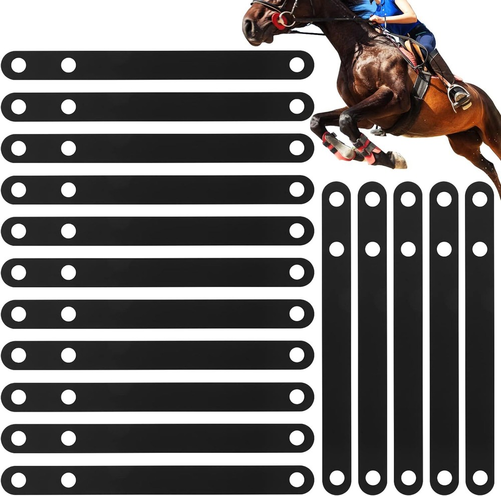 16 Pcs Rubber Spur Straps Adjustable Heel Strap Single Ply Black Boot...