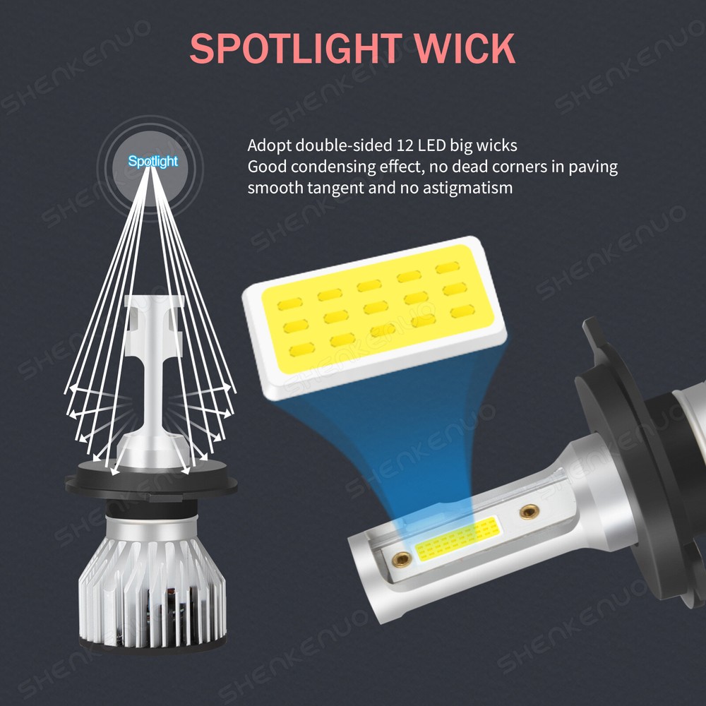 7 Inch led GLASS Headlight Round, ORIGINAL CLASSIC LOOK Conversion Chrome pair