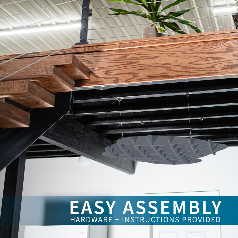 VIVO Dark Gray Acoustic Ceiling Waffle Panel
