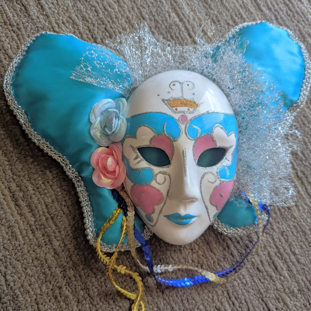 Vintage Mardi Gras Mask Decor 1991