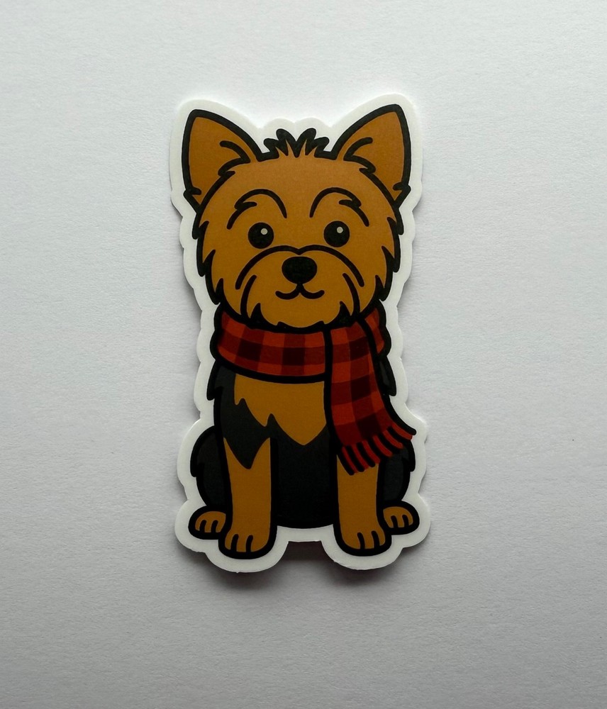 Yorkshire Terrier in Scarf Sticker