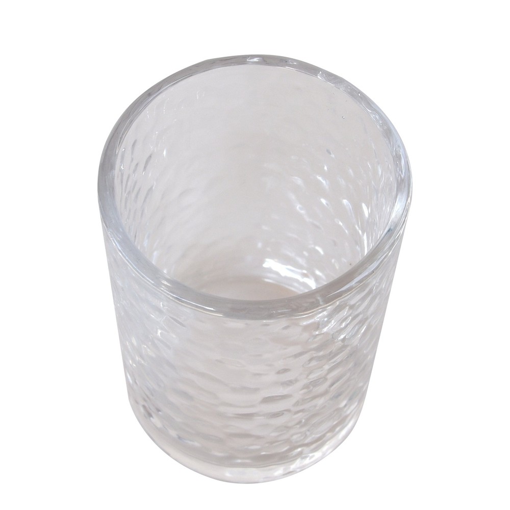 Hammered Glass Toothbrush Holder Clear