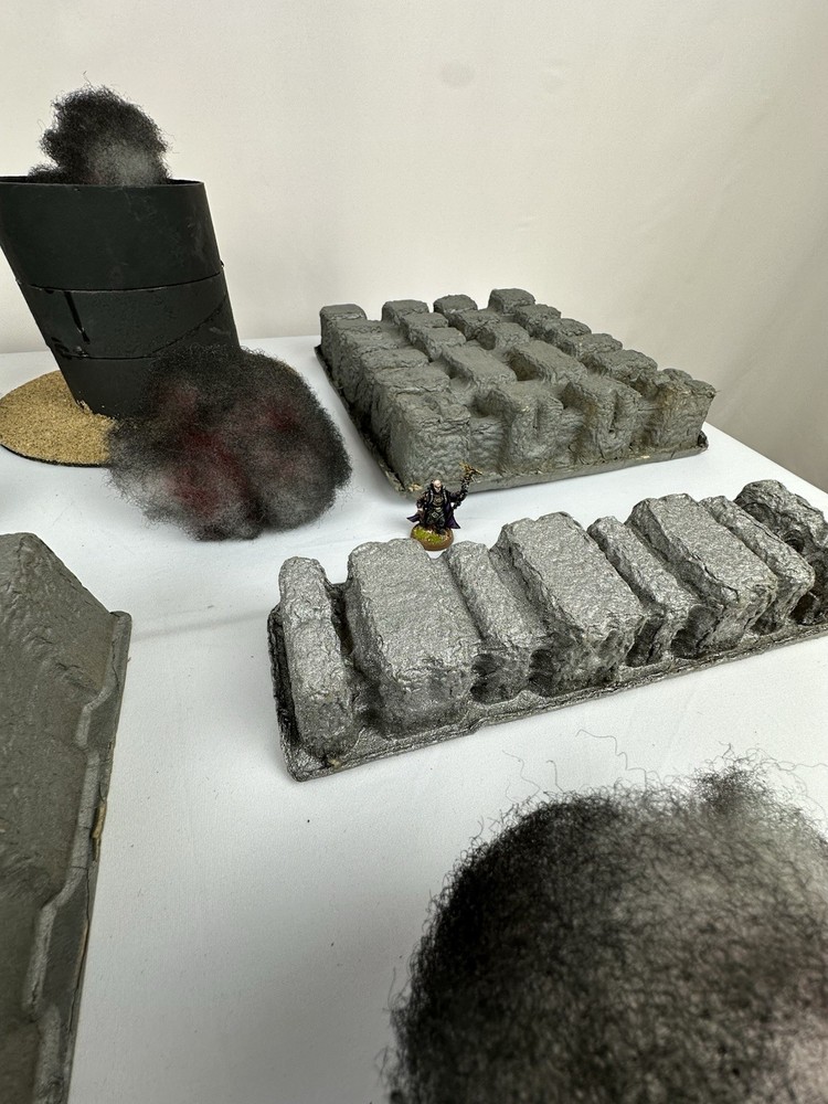 RPG Tabletop Warhammer 40k DnD Lot Customized Terrain Smokestack Explosions