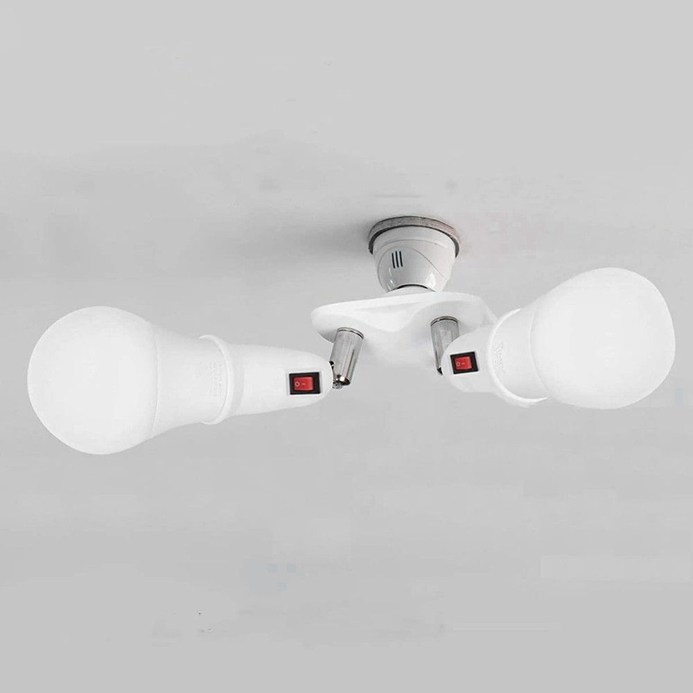 360 Degree Adjustable - 2 in 1 E27 Splitter Socket Adapter. E27 Standard7682