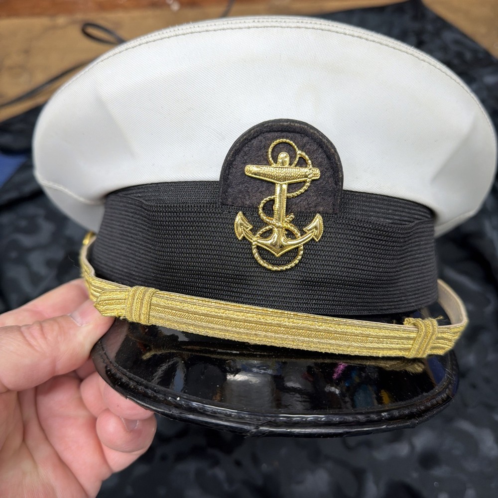 B02- US Navy Kingform Uniform Cap Officer Service Hat Authentic