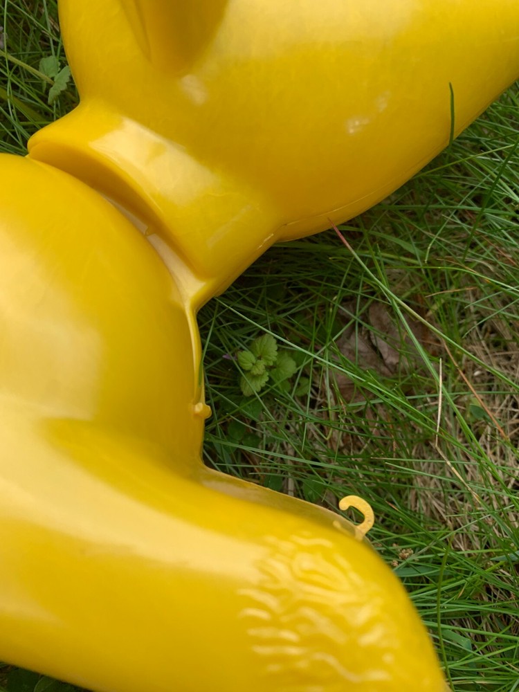 vintage lamb pull toy, hard plastic, 1950s Knickerbocker, head bobs