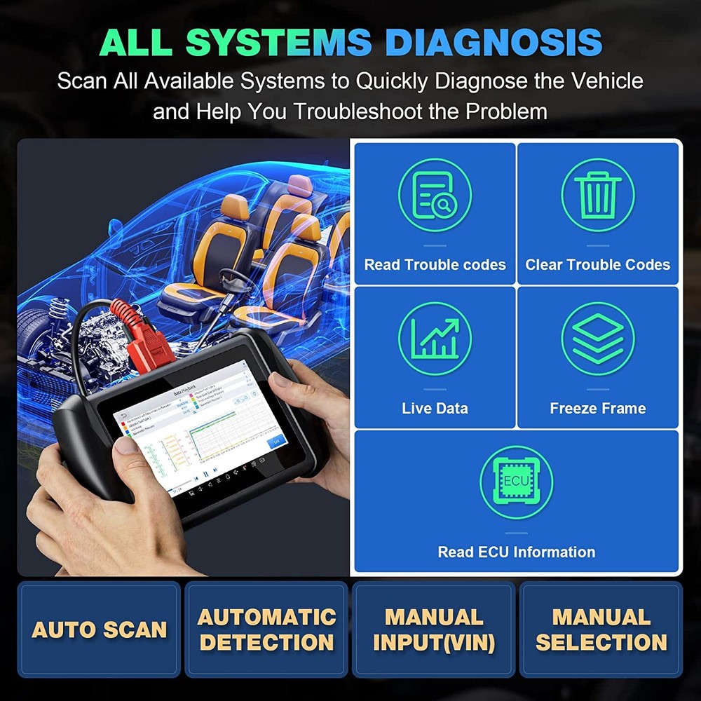 XTOOL IP616 Automotive Full System OBD2 Scanner Diagnostic Tool Key Programmer
