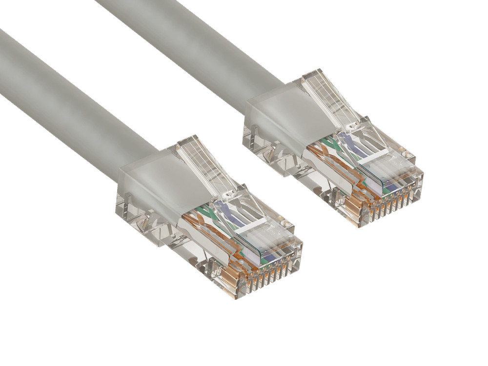 14ft Cat6 UTP Non-Booted Ethernet Network Patch Cable 24AWG Bare Copper, Gray