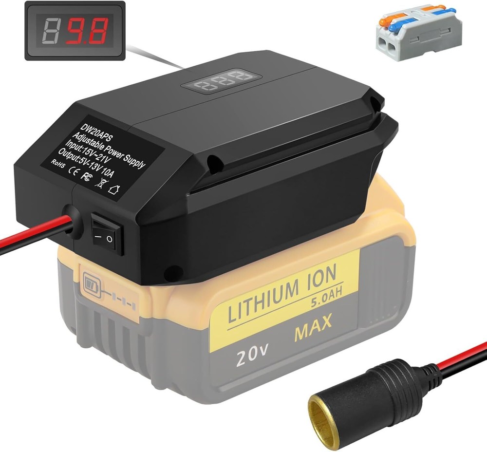Step Down Converter for Dewalt 20V to 12V Adapter Regulator Cigarette Lighter