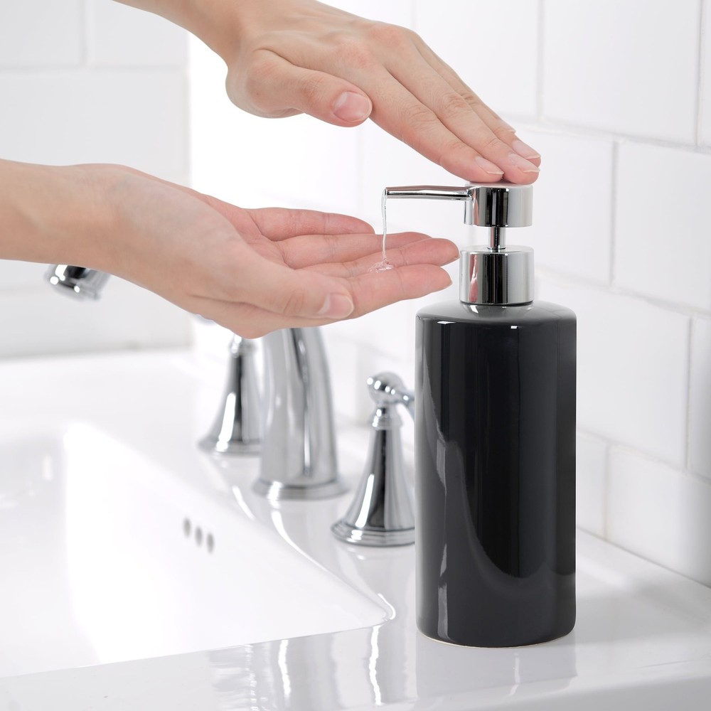 Ceramic Lotion Dispenser Pump Basic Matte Black for Cosmetic Containers