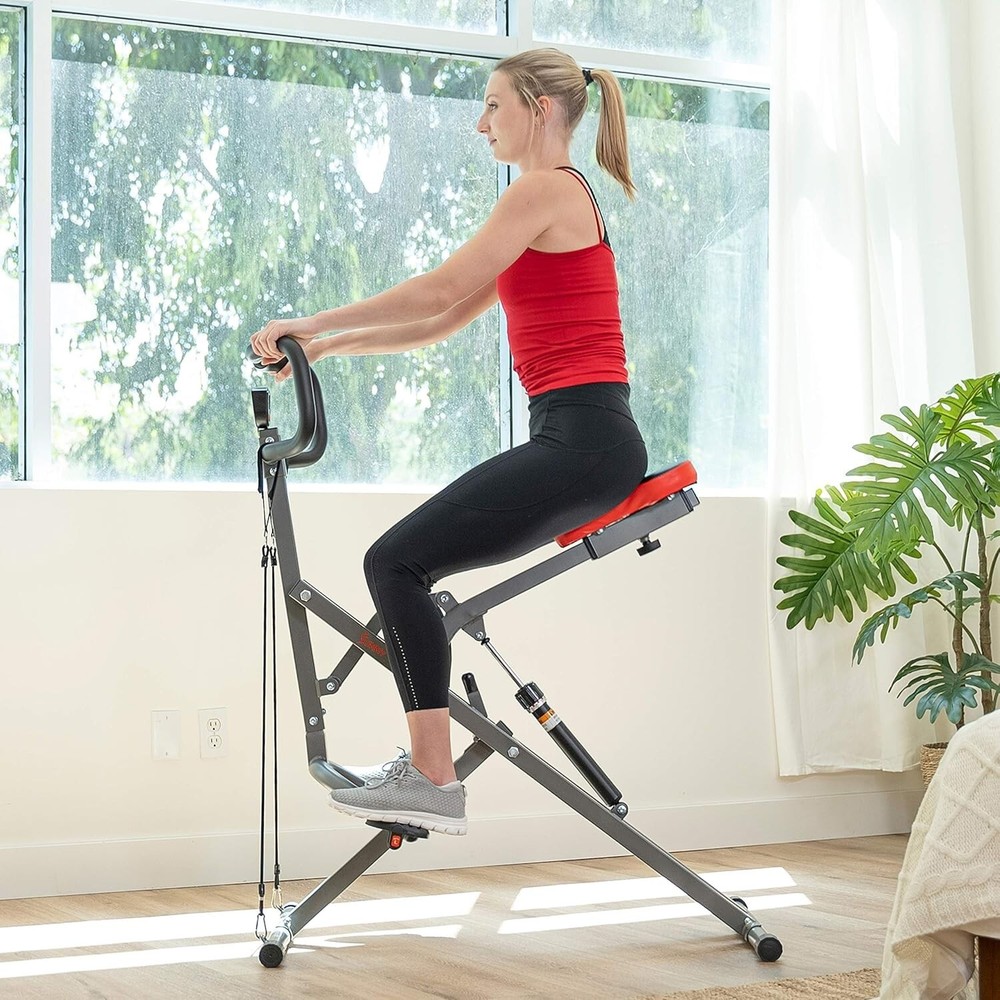 Row-N-Ride PRO: Compact Full Body Squat Machine with Adjustable Resistance Bands