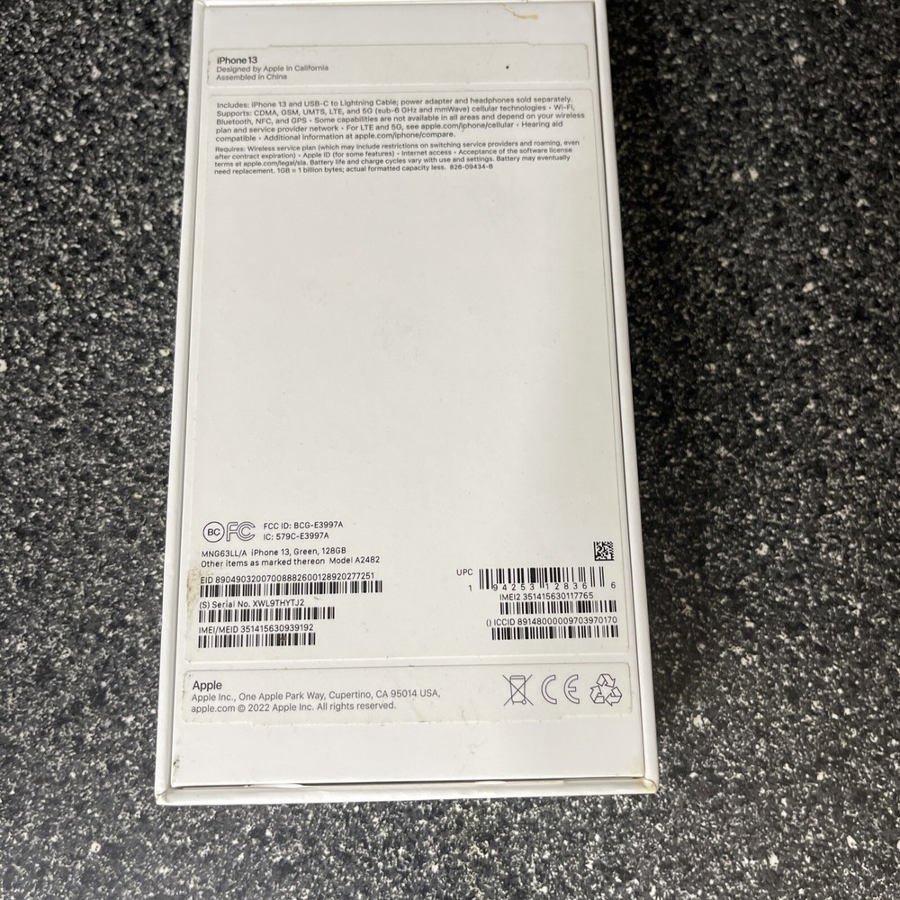 Apple iPhone 13 - 128GB - Green (Verizon) BOX ONLY!