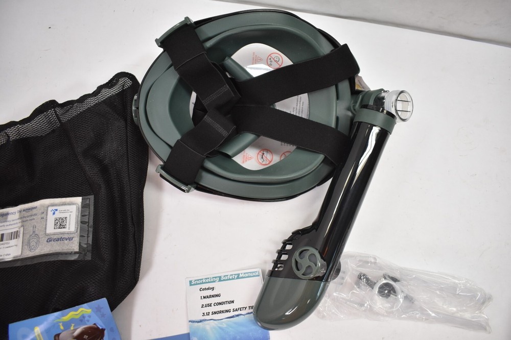 Greatever G2 Full Face Snorkel Mask w Dry Top System Foldable 180° Panoramic