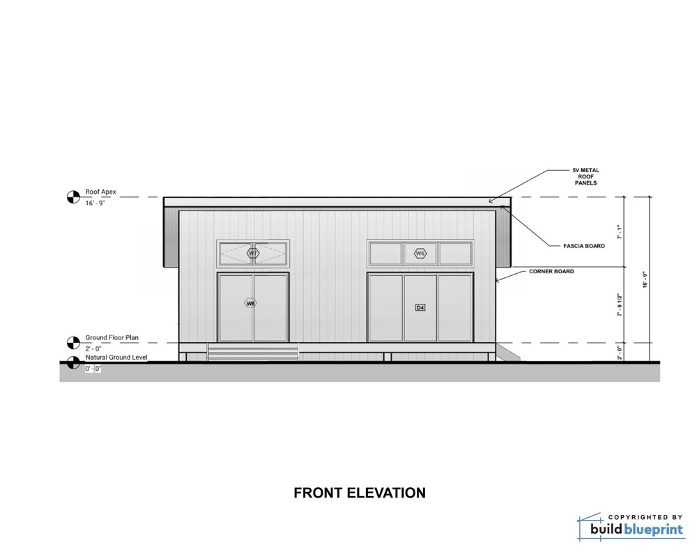 26x32 Lean Modern Cabin Custom Architectural Plans 800SF - PDF Download