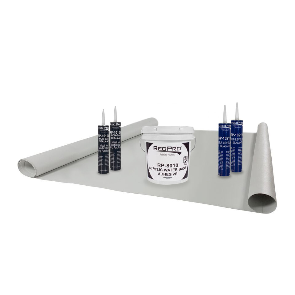 16Ft RecPro PVC RV Slide Out Rubber Roof Kit 4' Wide Rubber Roof Kit