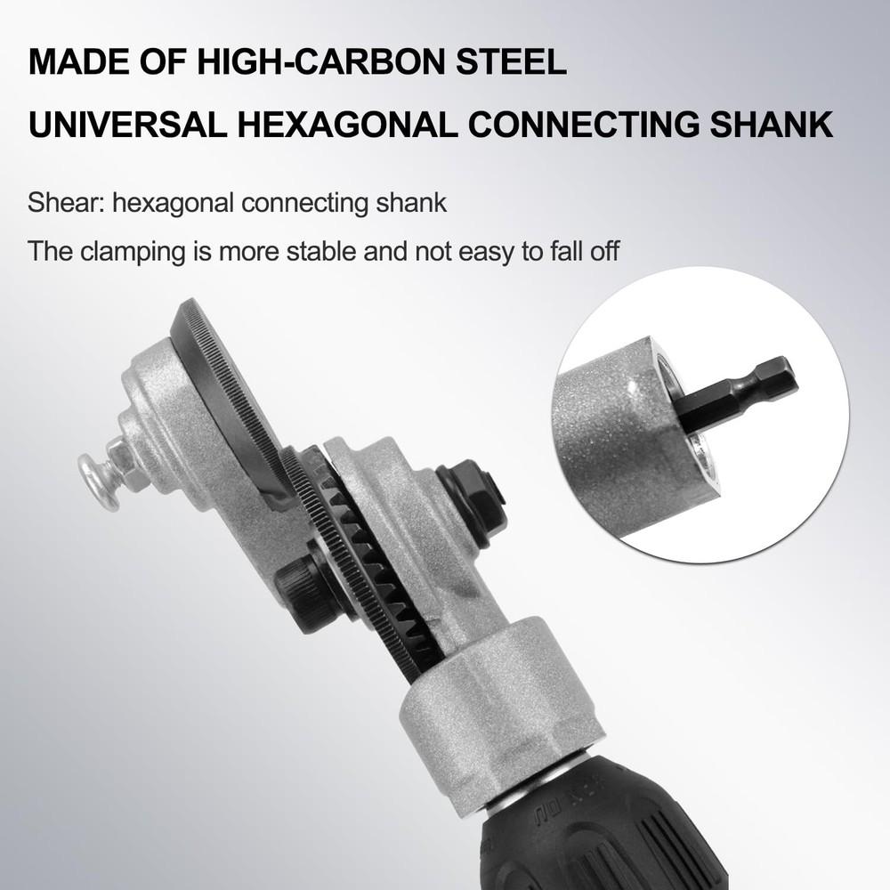 Jikbeed Metal Nibbler Drill Attachment - Reinforced dedicated version, Silver