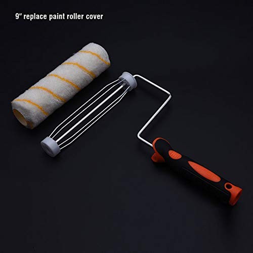 Paint Roller and Cover 9” - Heavy Duty Rubber Handle, Frame and Paint Roller