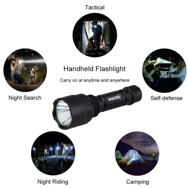 10000LM LED Flashlight 800 Yards Hunting White Light Torch Predator Scope Mount