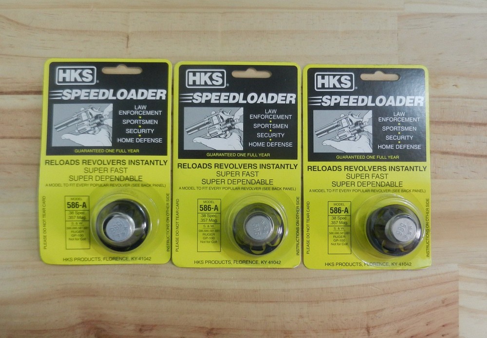 HKS Speedloader;  586-A;  6-Shot;  38 SPL 357 Mag;  3 Pack;  Fast & Dependable