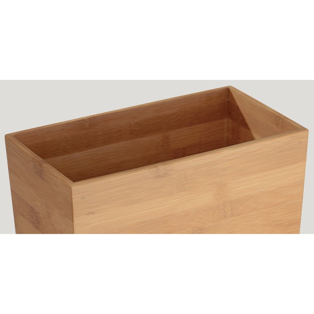 Rectangular Bamboo Wastebasket InterDesign Formbu Model Durable Office Bathroom