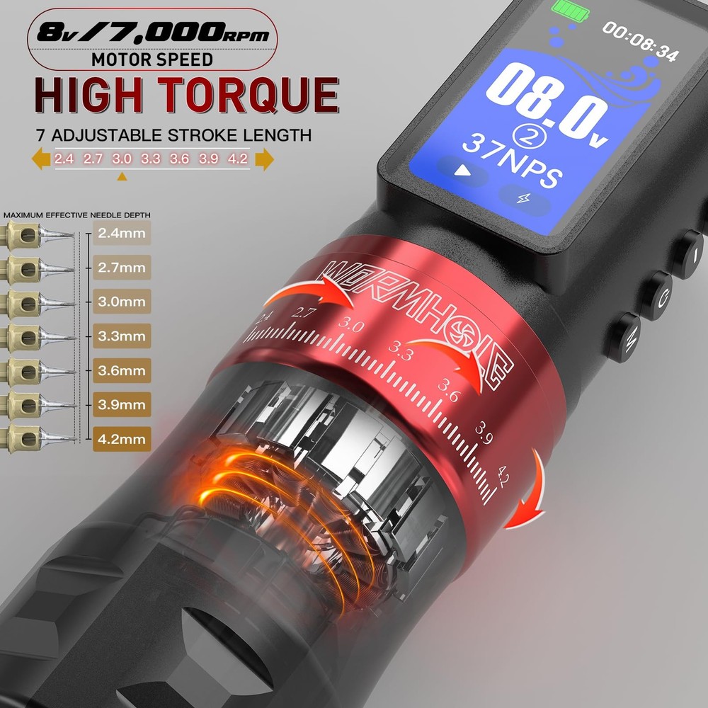 Wormhole Wireless Tattoo Gun Kit Multi-function Smart Tattoo Pen with Wormhol...