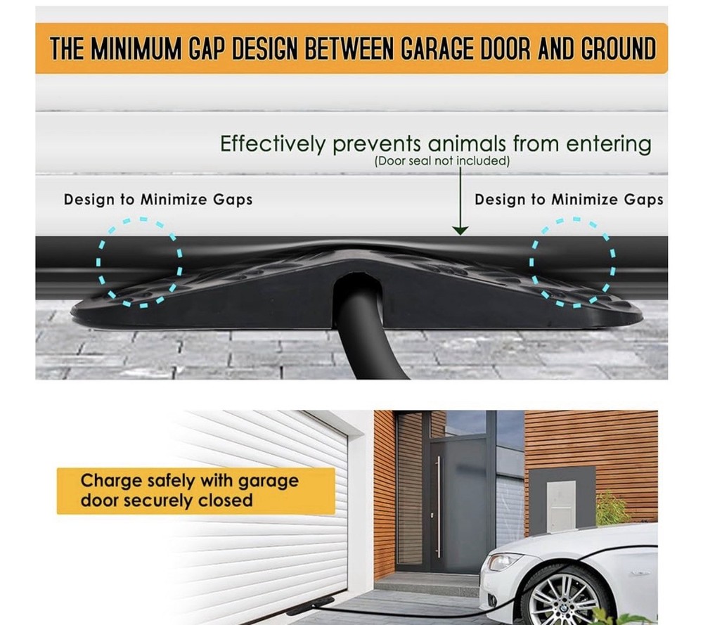 Ev Charger Cable Protector with Handle For Garage Door,Gap Minimizing Design