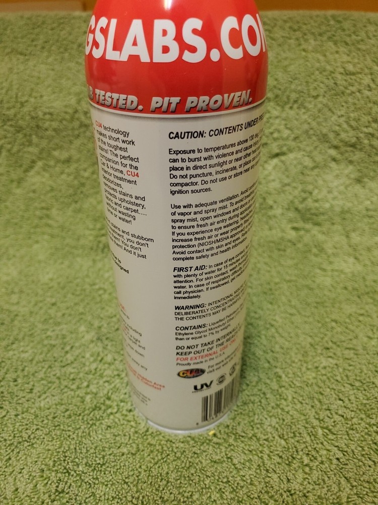 CU4 HIGH PERFORMANCE WATERLESS INTERIOR UPHOLSTERY CARPET CLEANER