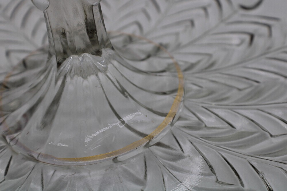 Clear Gold Trim Cookie Plate With Handle