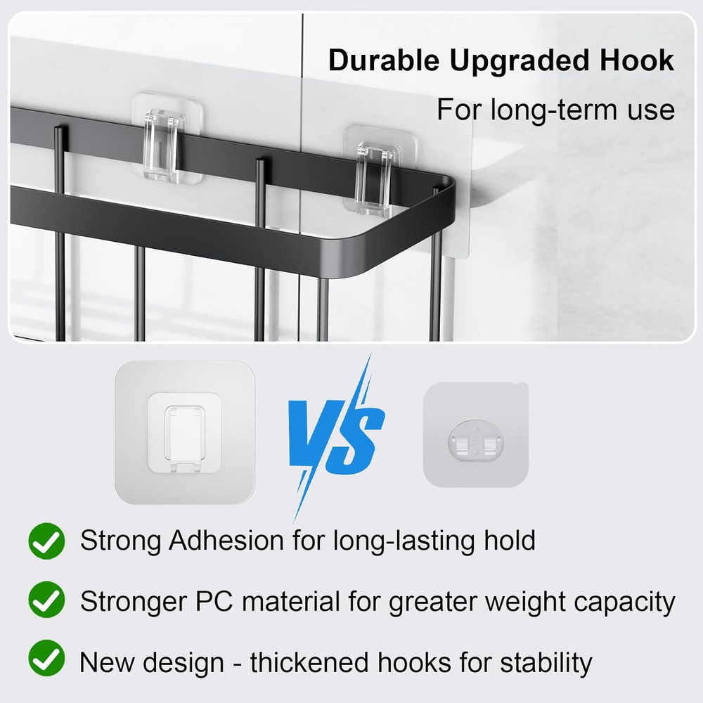 14 Pack Shower Caddy Adhesive Replacement, Waterproof Shower Shelf Adhesive Stri