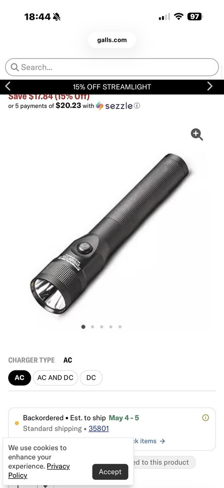 Zero nine FDE tan Streamlight LED flashlight case