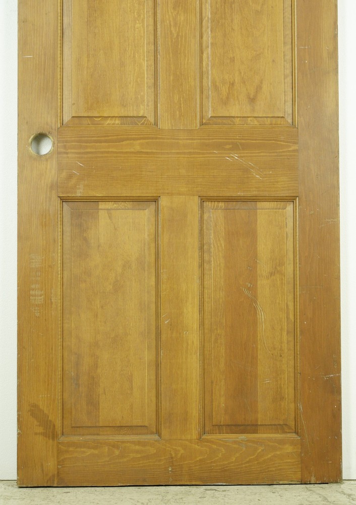 Antique 6 Panel Medium Tone Pine Passage Door 32 x 75.5 in.